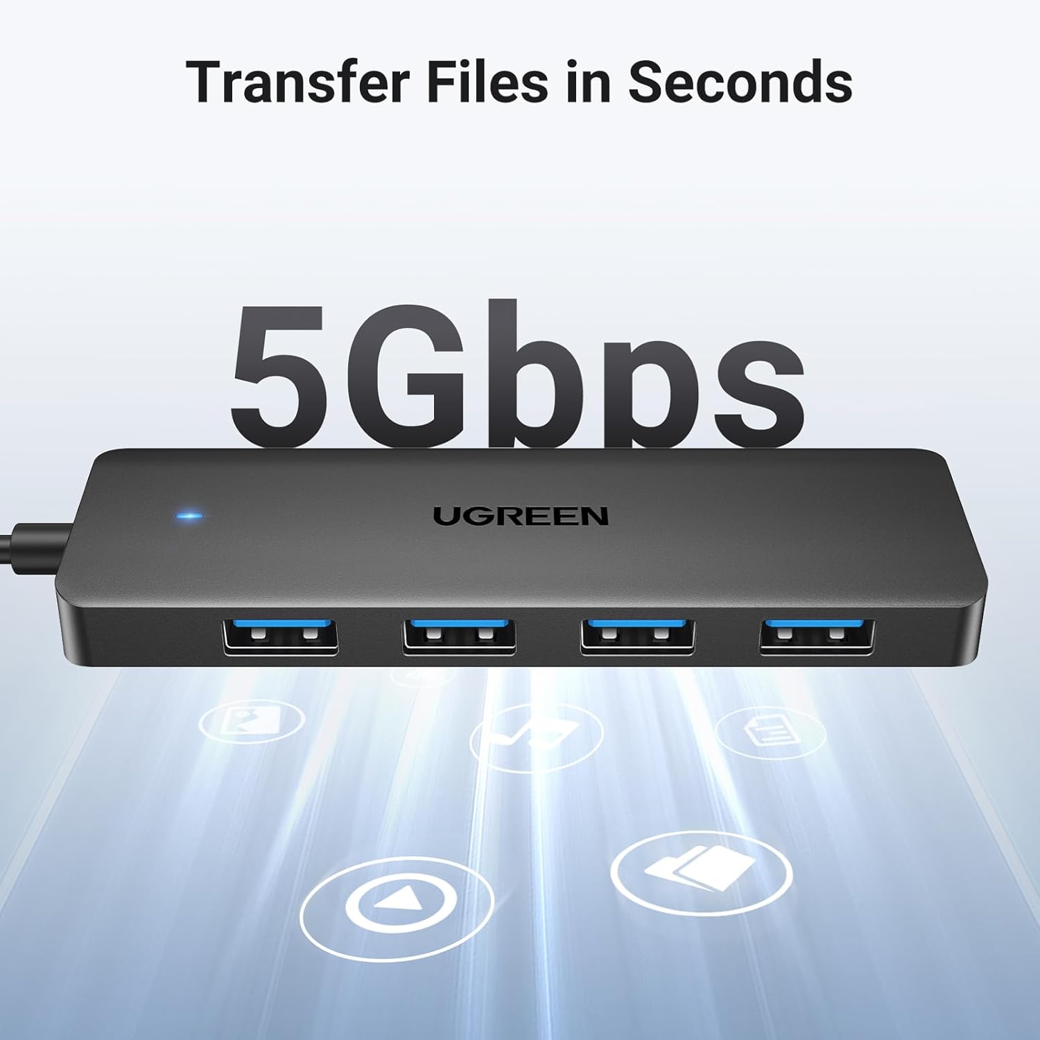 UGREEN USB 3.0 Hub, 4 Ports USB A Splitter Ultra-Slim USB