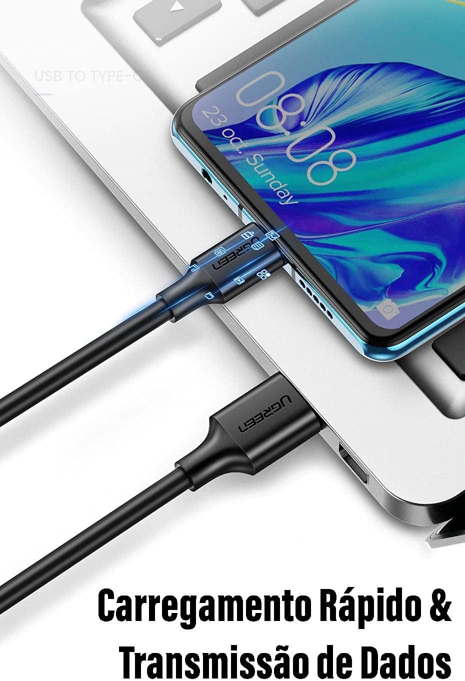 Ugreen Us184 Usb 3.0 p Usb Tipo C 1.5M Preto Cabo de Dados