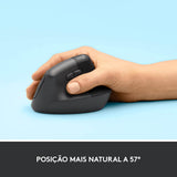 Mouse Sem Fio Logitech Lift Vertical Ergonômico – Grafite