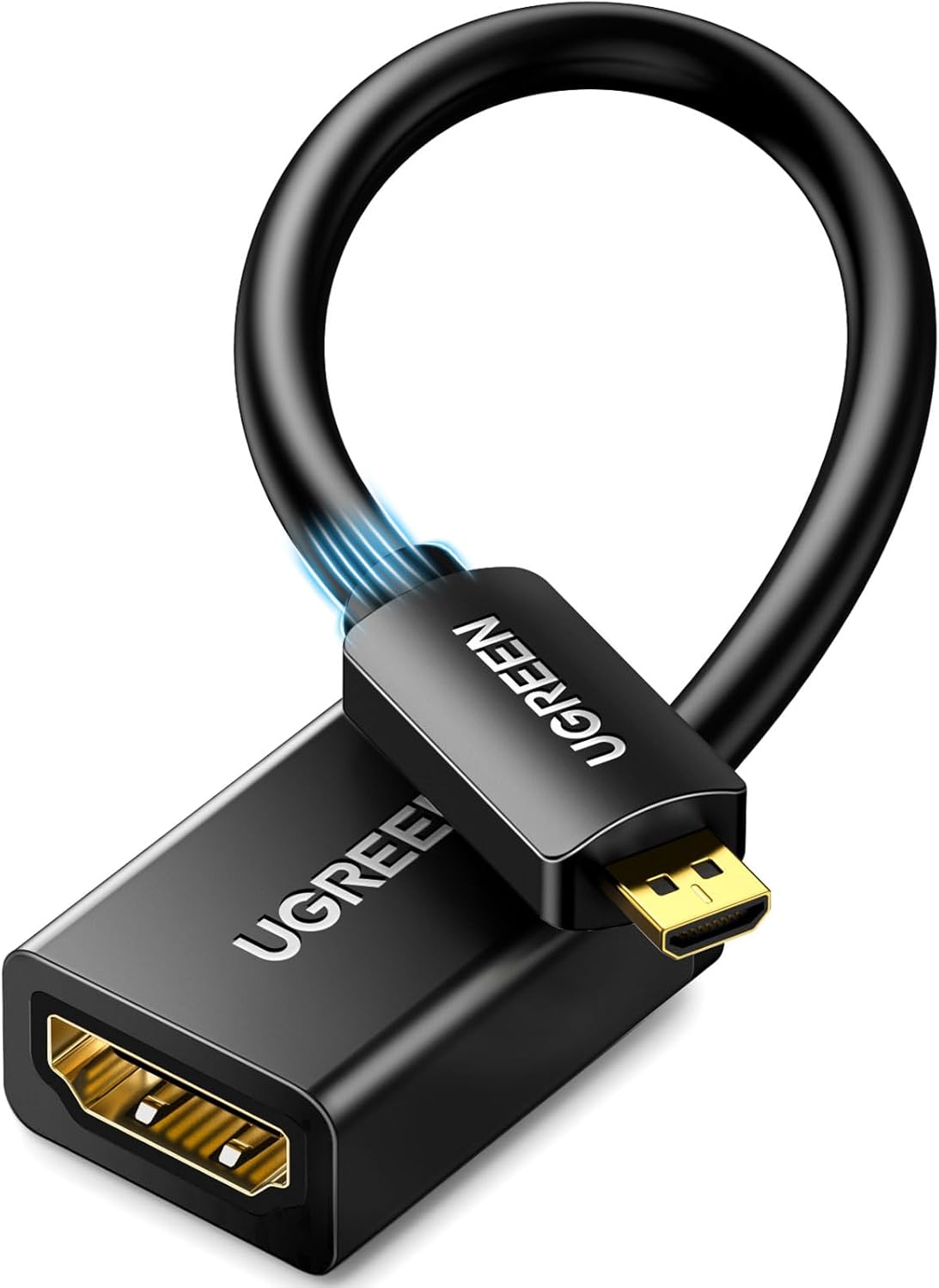 UGREEN Micro HDMI to HDMI Adapter, Male to Female Cable HDMI 2.0 4K@60Hz HDR 3D Dolby