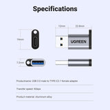 UGREEN 10Gbps USB C Female to USB Male Adapter