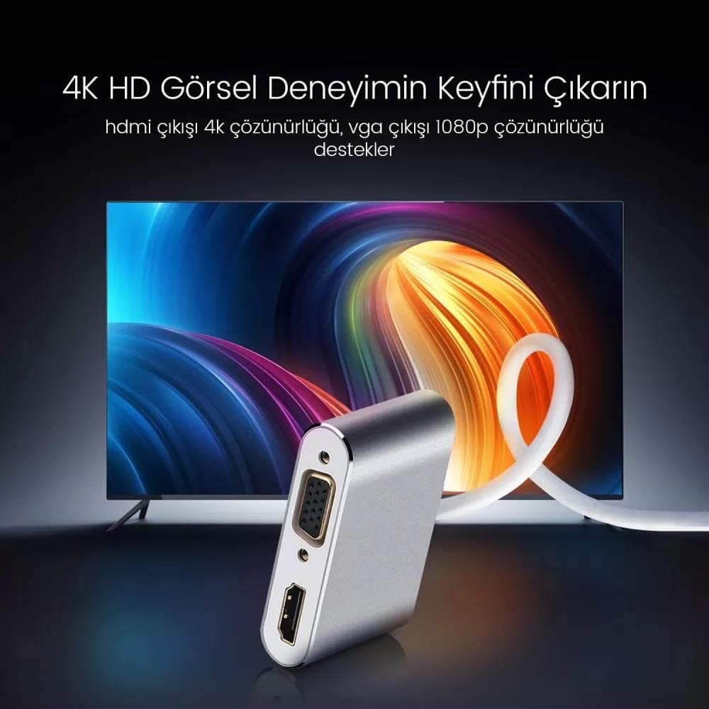UGREEN Mini DP to HDMI + VGA Converter Silver