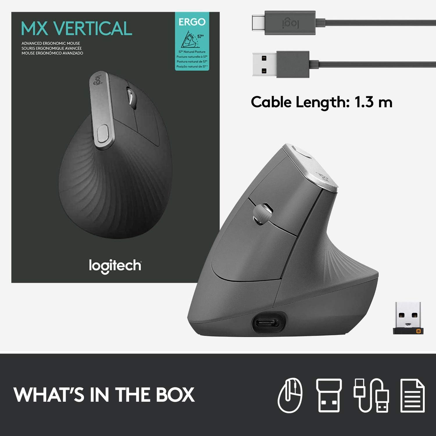 Mouse sem fio Logitech MX Vertical