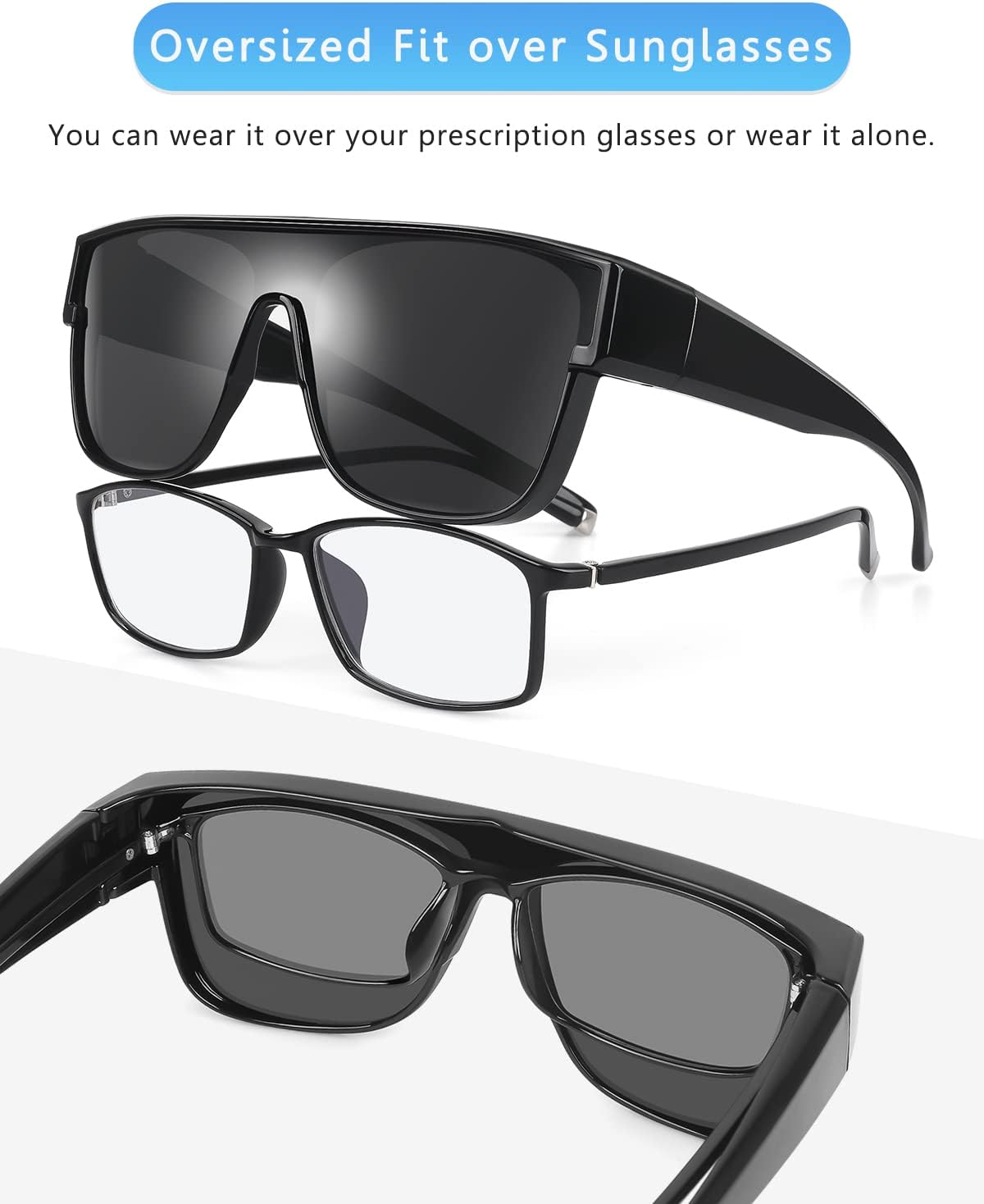 ROCKBROS Polarized Fit Over Wrap Around Sunglasses