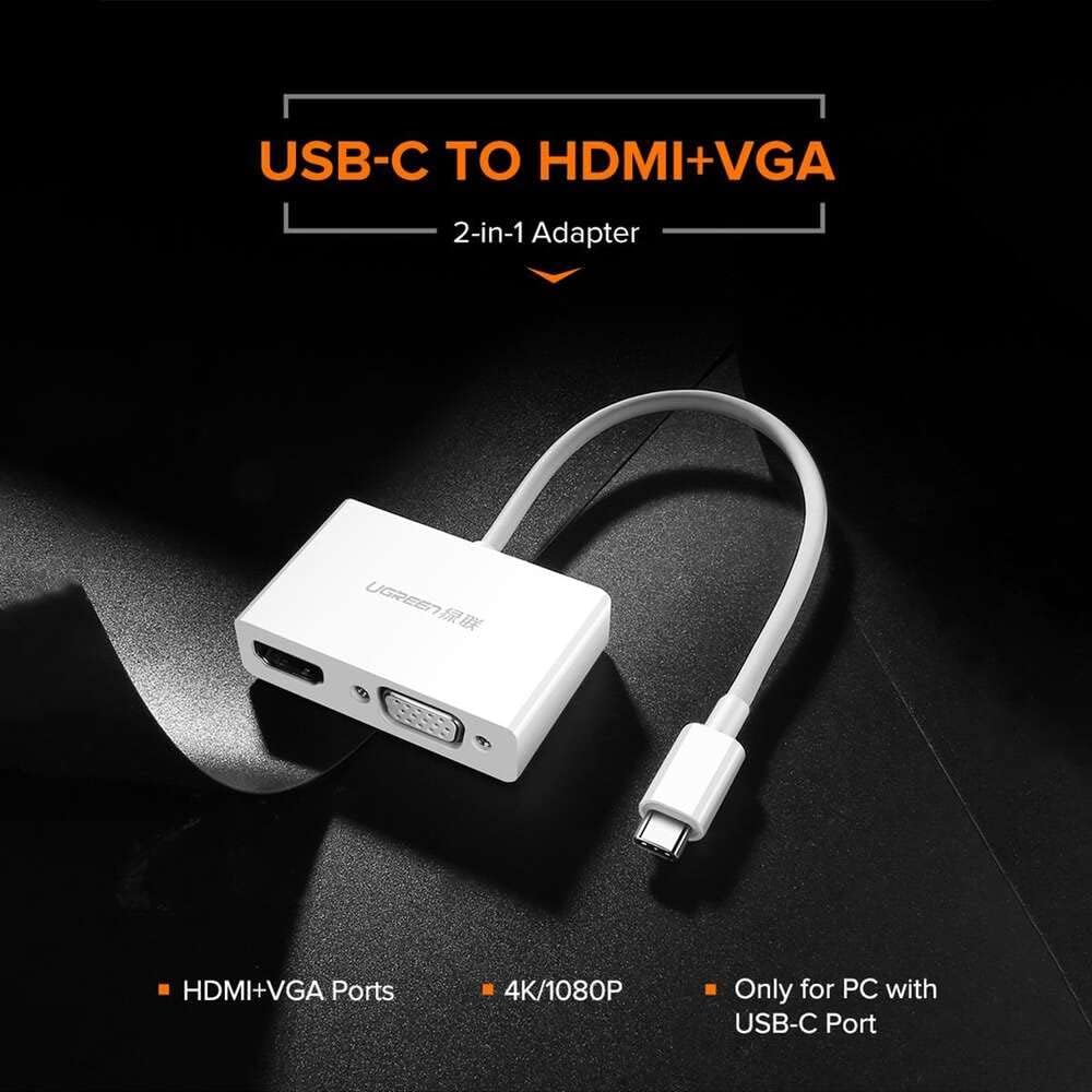 UGREEN 30843 USB-C TO HDMI &amp; VGA CONVERTER