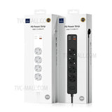 EXTENSAO wiwu POWER STRIP USB-C/ USB-A PRETA 1.6 DP 20W