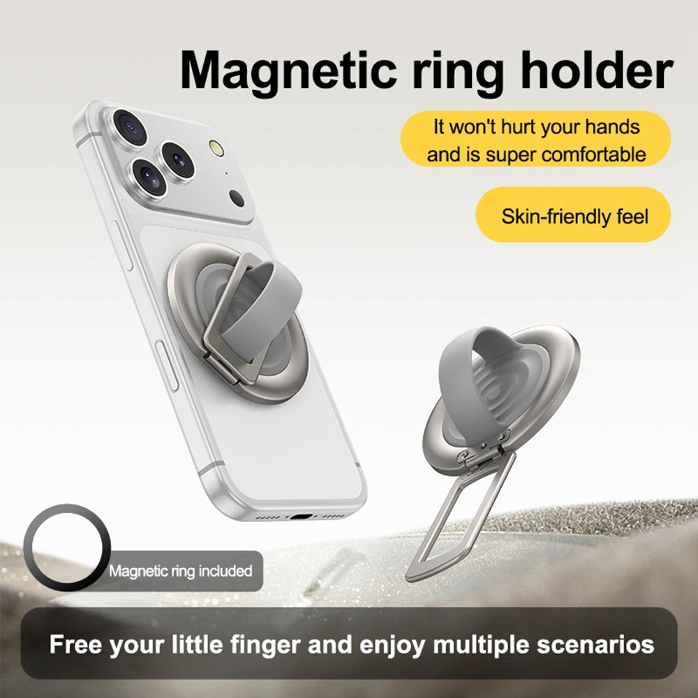 Suporte Magnético de Anel NJOYNY NY-189 360° MagSafe com Alça para Smartphone