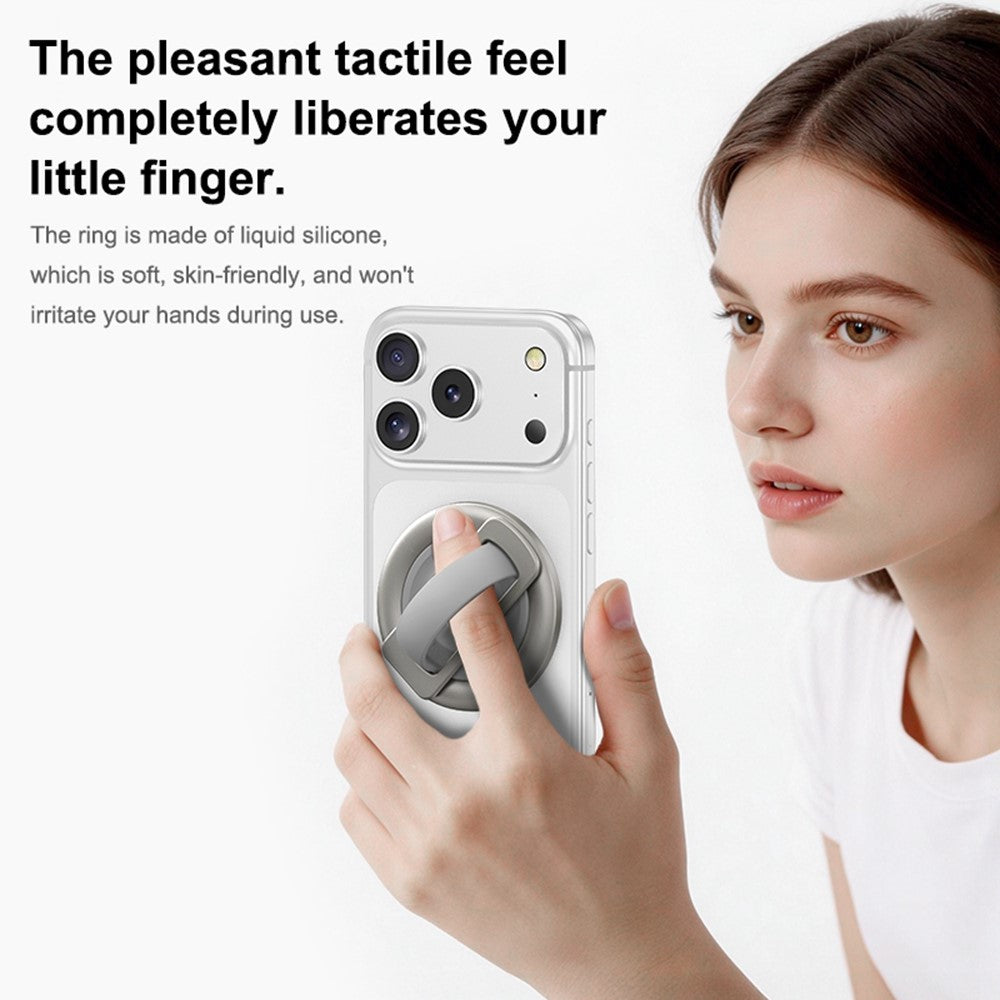 Suporte Magnético de Anel NJOYNY NY-189 360° MagSafe com Alça para Smartphone