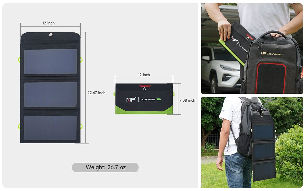 ALLPOWERS SP002 21W Solar Charger with 10000mAh Power Bank