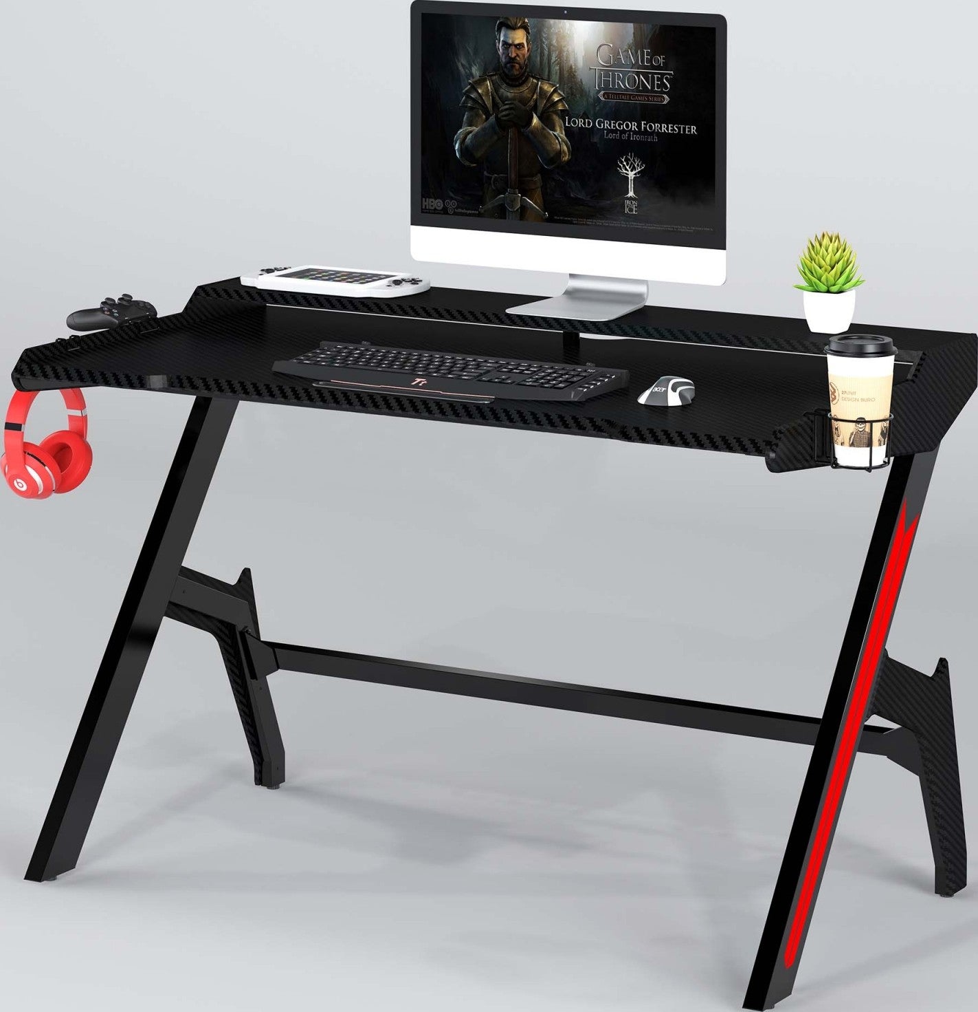Carbon Fibre texture Modern Gaming Table