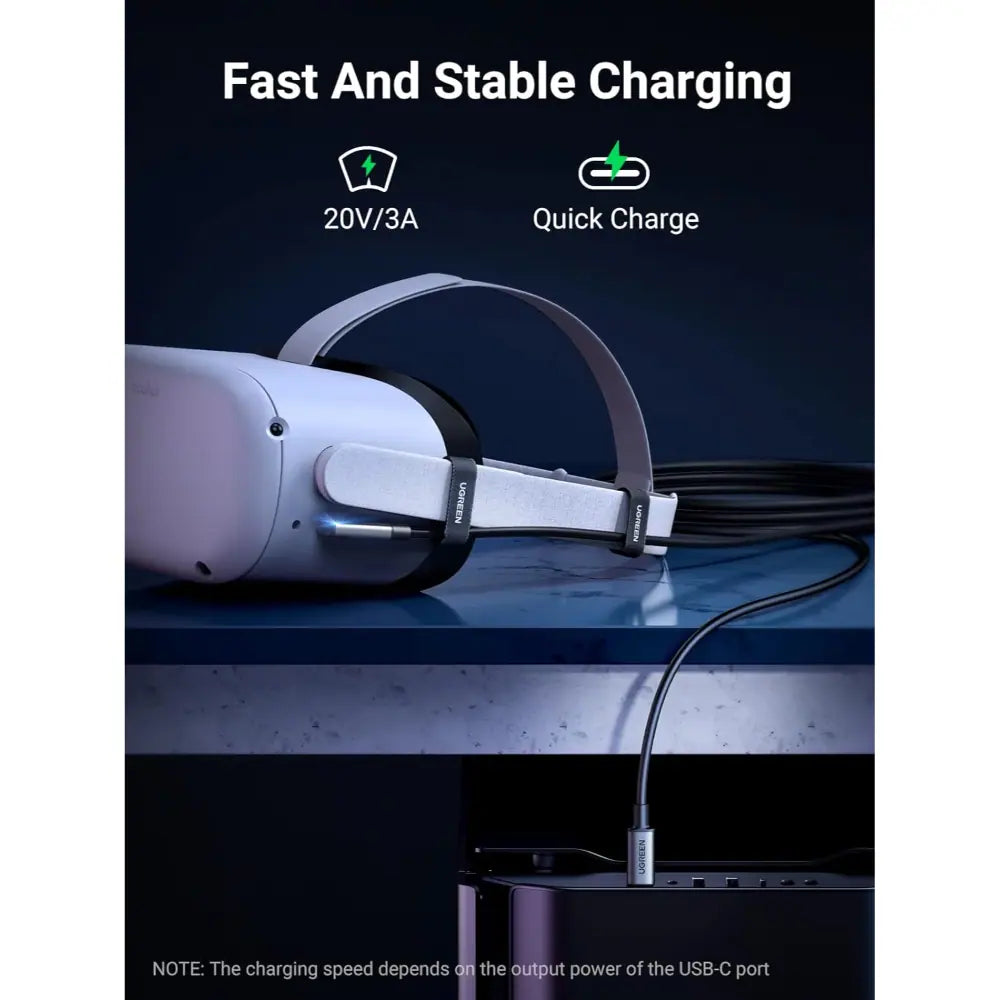 UGREEN 90629 RIGHT ANGLE USB-C TO C VR CABLE 5M (5GBPS) BLK