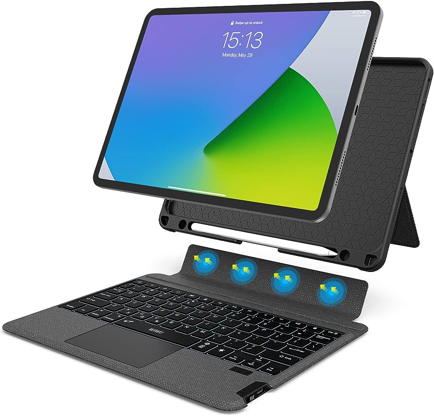 Teclado Mágico WiWU com Touchpad para iPad 10,9", 11" e 12,9"