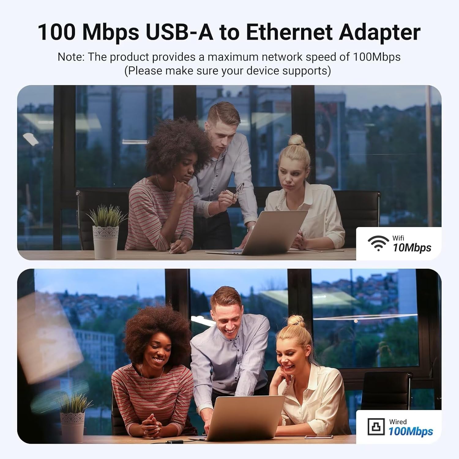 UGREEN USB-A to Ethernet Adapter, 10/100 Mbps Network Adapter