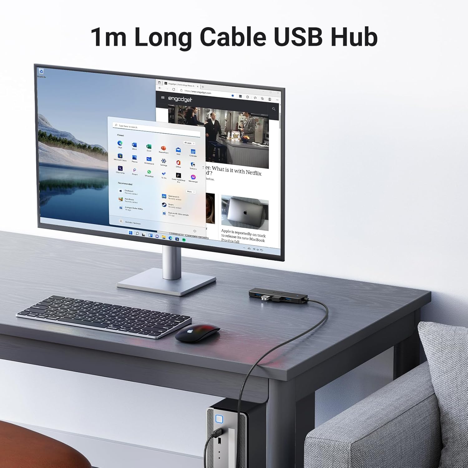 UGREEN USB 3.0 Hub, 4 Ports USB A Splitter Ultra-Slim USB