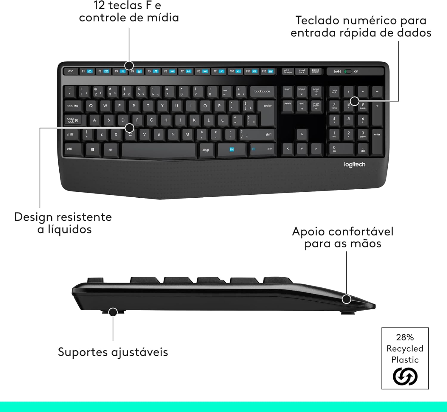 Combo Teclado e Mouse Sem Fio Logitech MK345