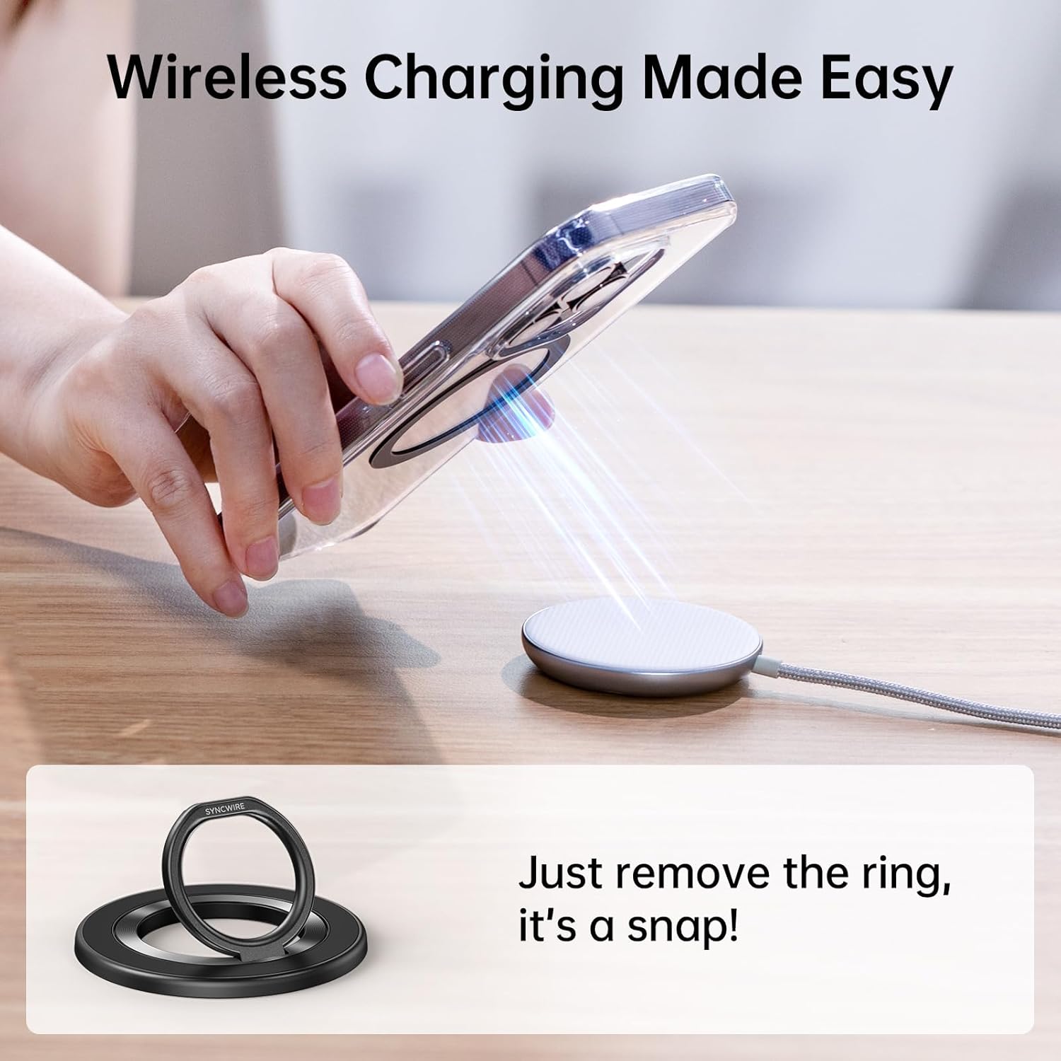 SYNCWIRE Suporte magnético de anel de telefone