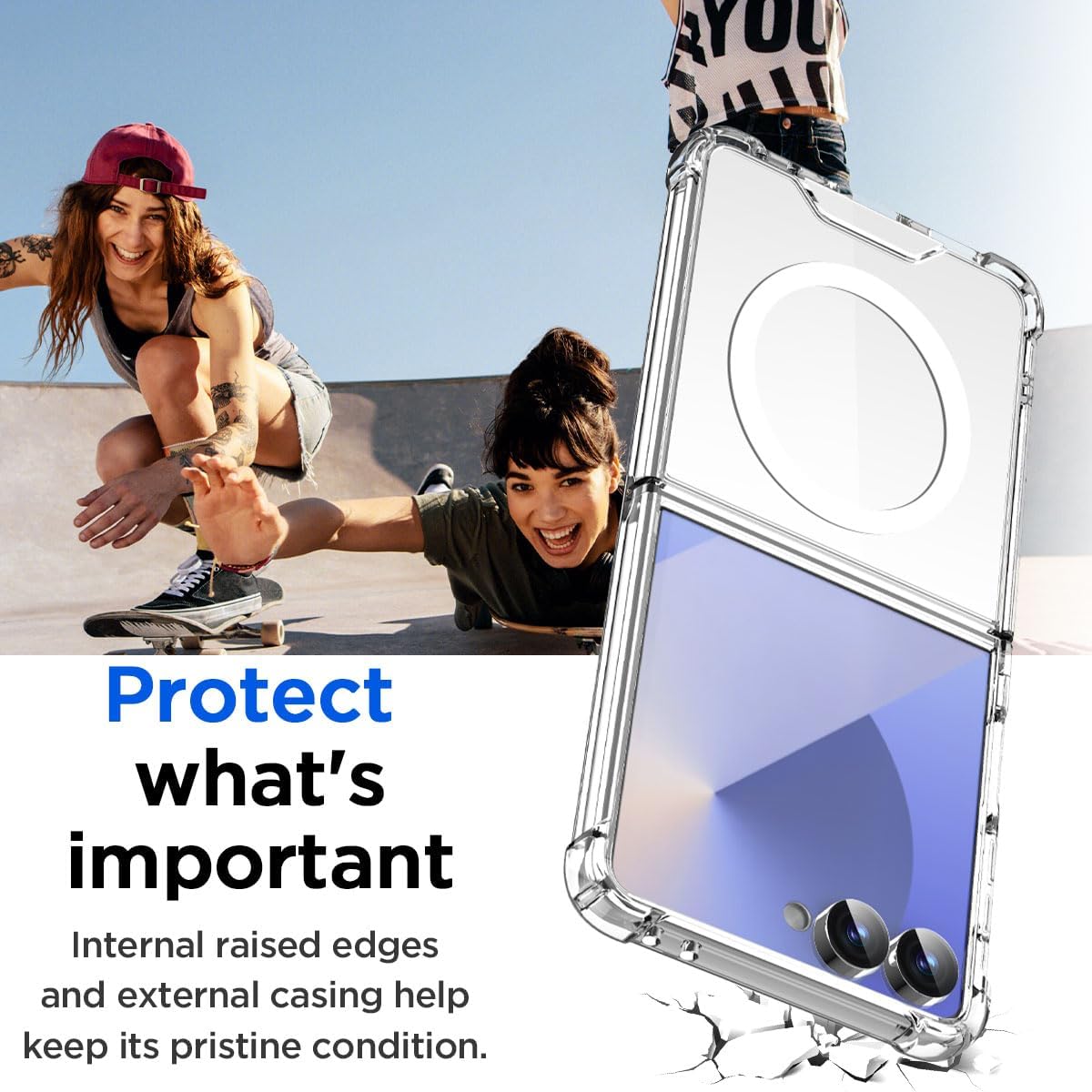 Capa ARAREE DUPLA TRANSPARENTE MAGSAFE SAMSUNG Z FLIP 7