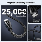UGREEN 8K HDMI Cable 2.1 16FT, 48Gbps Ultra High Speed Braided HDMI Cord 10K 8K@60Hz 4K@240Hz (5m)