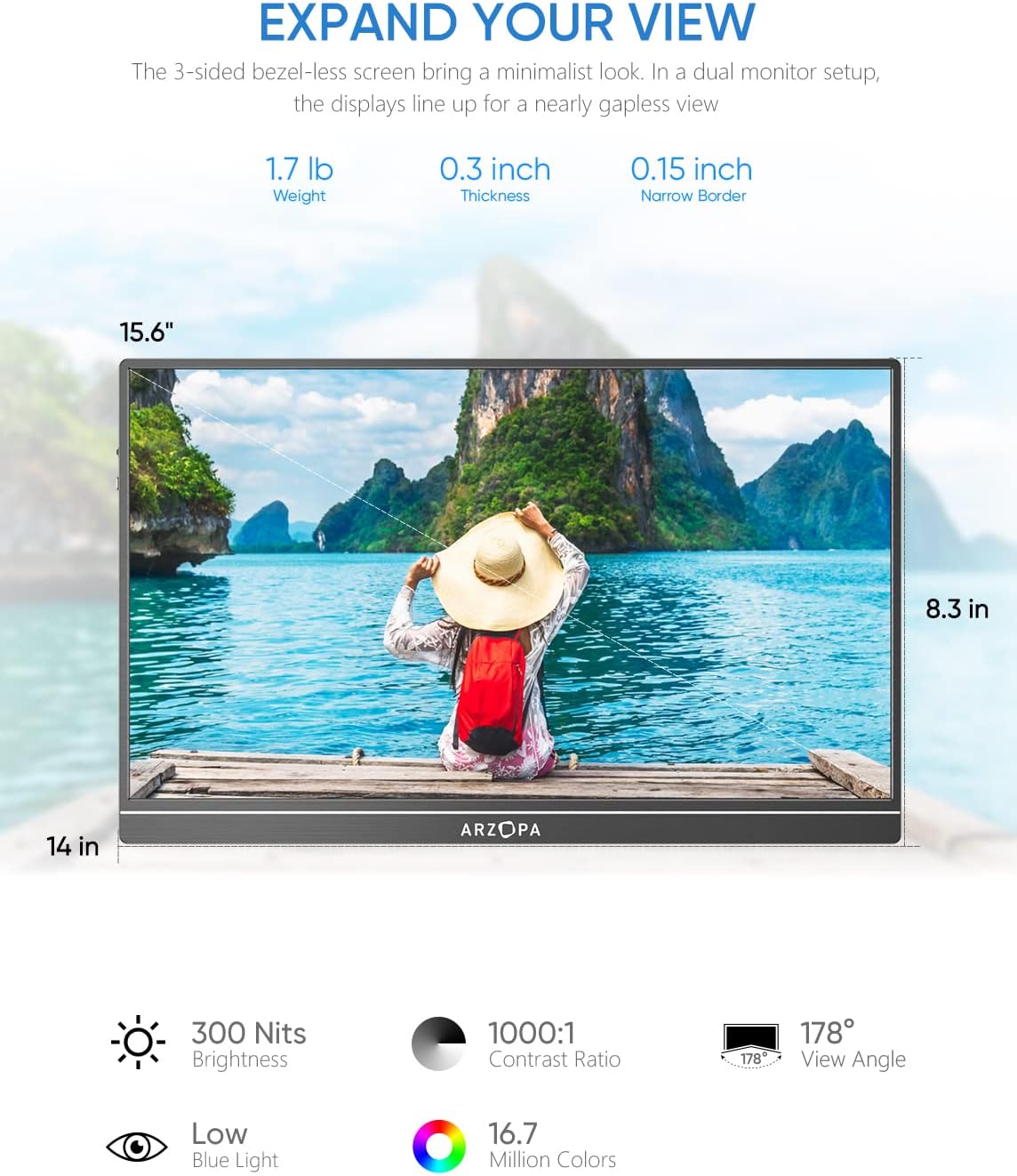 Monitor Portátil ARZOPA S1 Table
