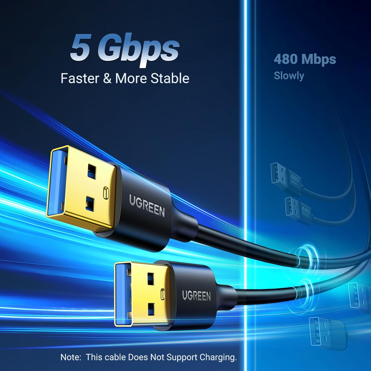 Ugreen 10370 3.0 A Male to Male USB Cable, 1 meter Size