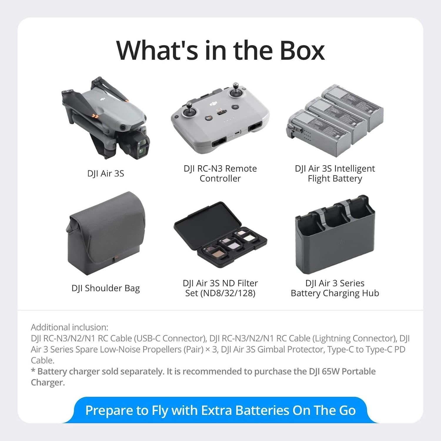 Drone DJI Air 3S Fly More Combo (DJI RC-N3)