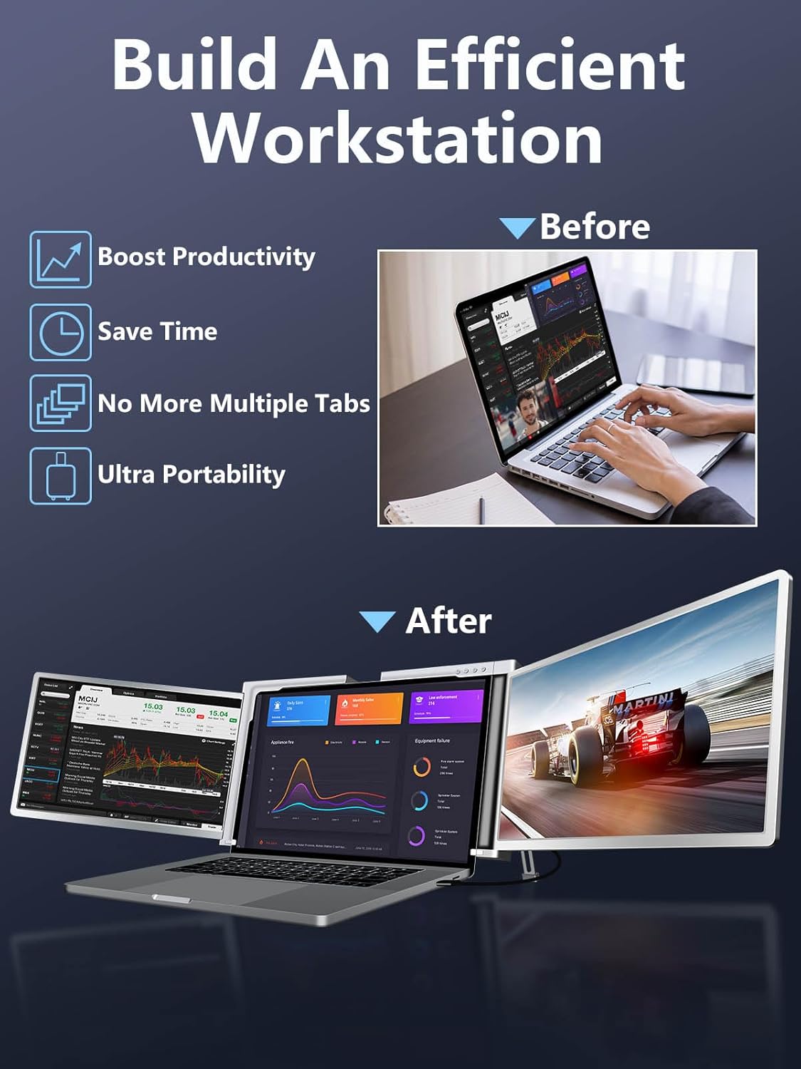 Extensor de Tela para Laptop – 1080P FHD IPS Ultra-Fino s9