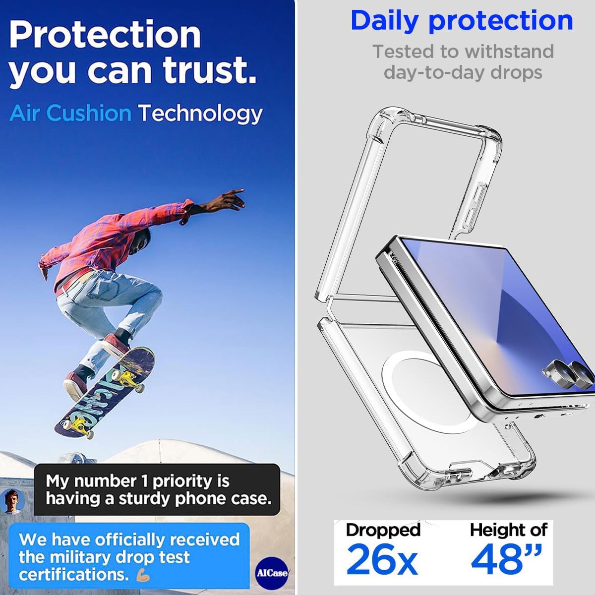 Capa ARAREE DUPLA TRANSPARENTE MAGSAFE SAMSUNG Z FLIP 7