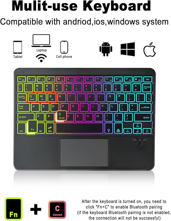 Teclado bluetooth A9 PLUS com touchpad X215/210