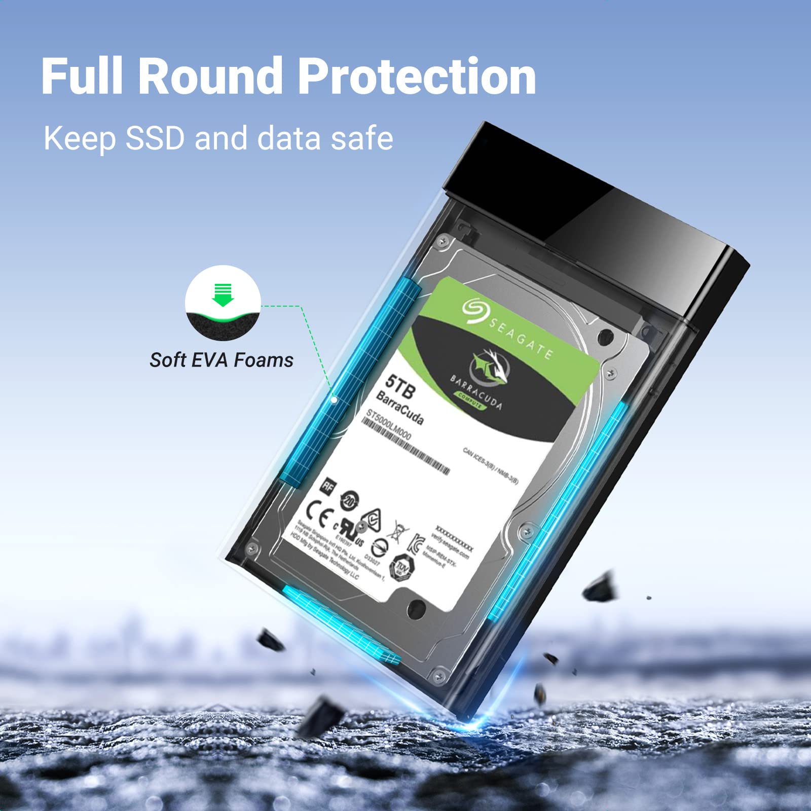 Adaptador UGREEN USB 3.0 para SATA III para gabinete de disco rígido de 2,5" 30848