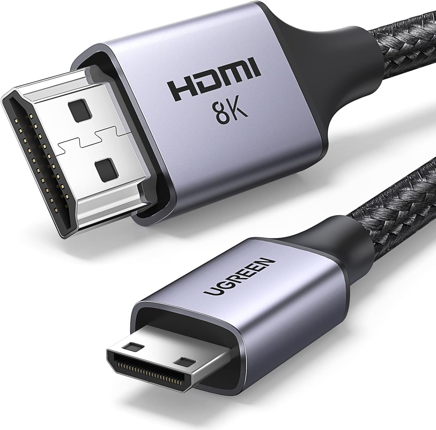 UGREEN 8K Mini HDMI to HDMI Cable 6.6FT Aluminum