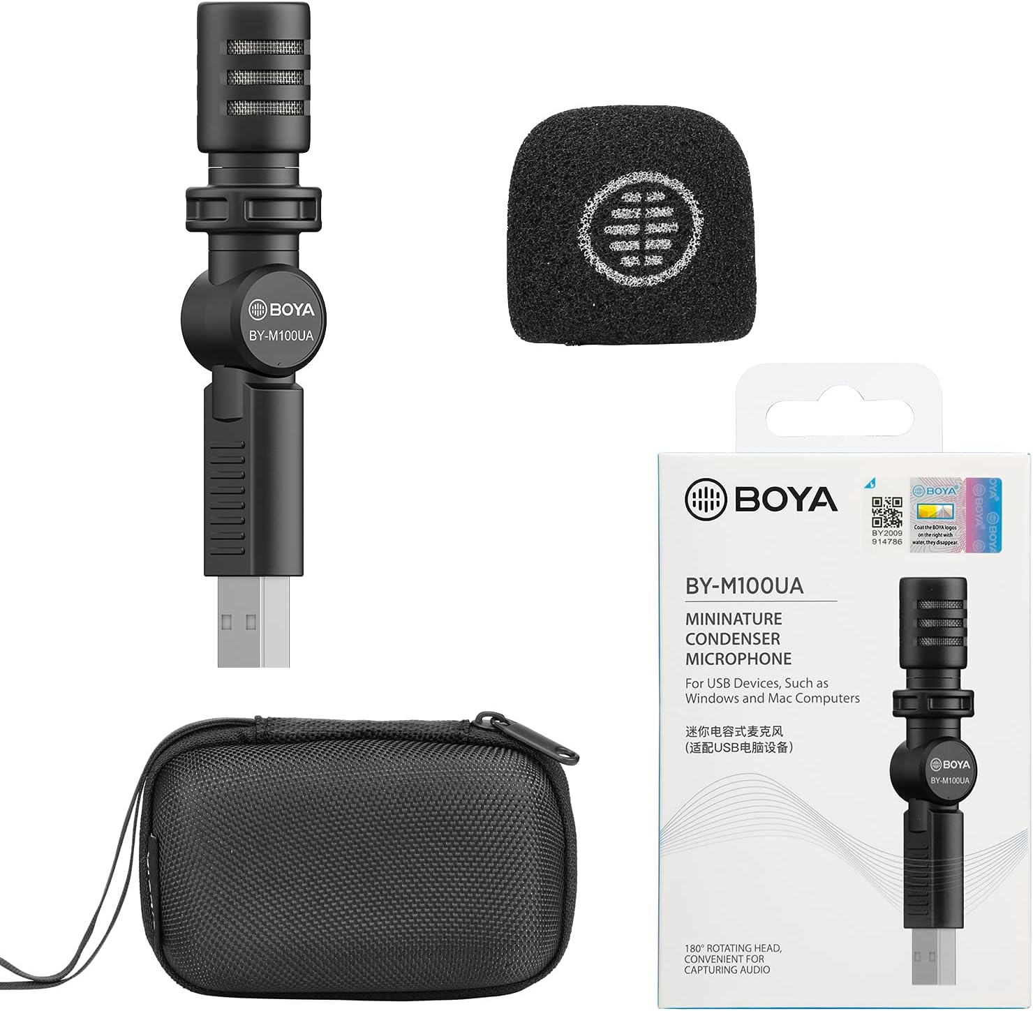 Microfone BOYA Plug &amp; Play BY-M100UA