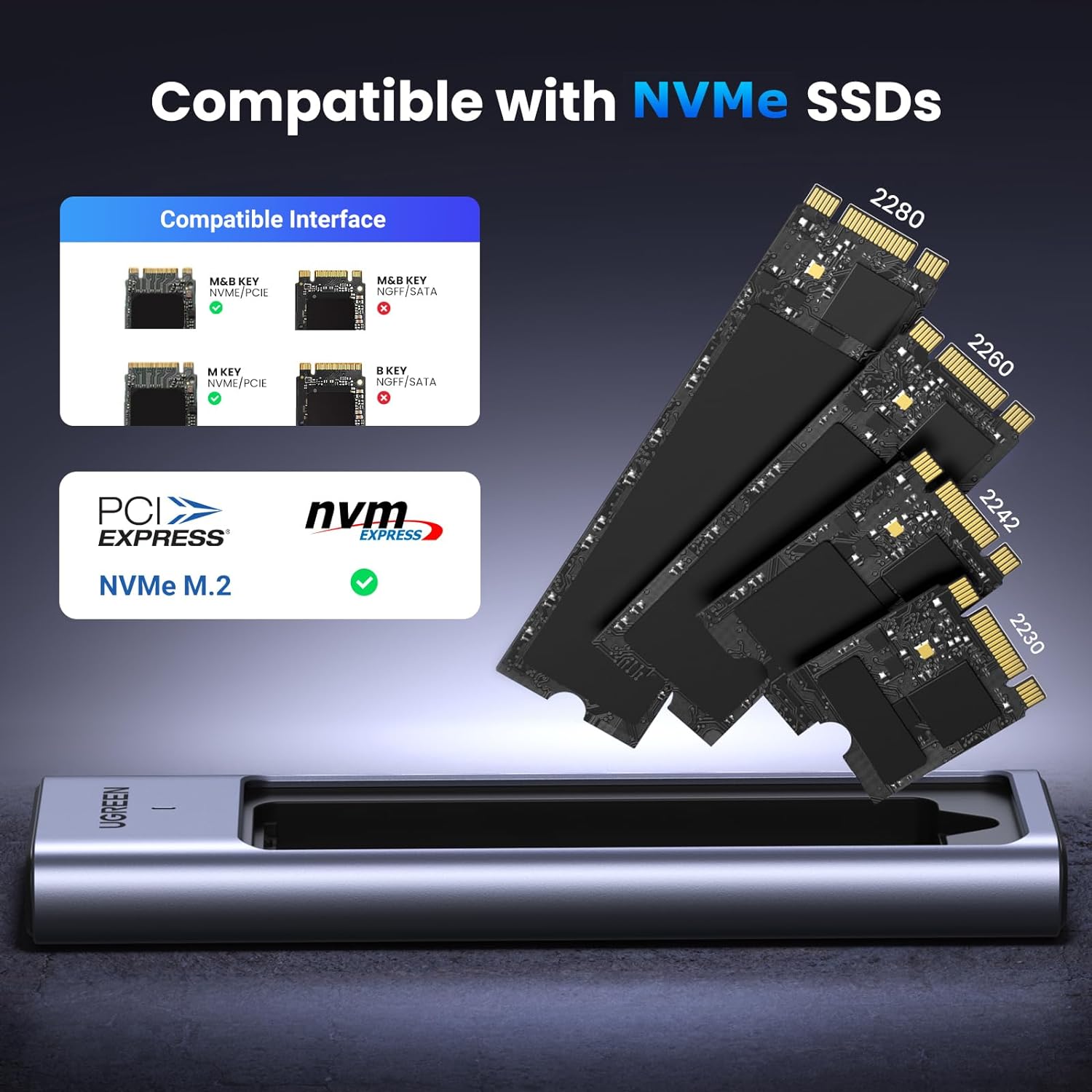 UGREEN M.2 NVMe SSD Enclosure USB 3.2 10Gbps NVMe Enclosure