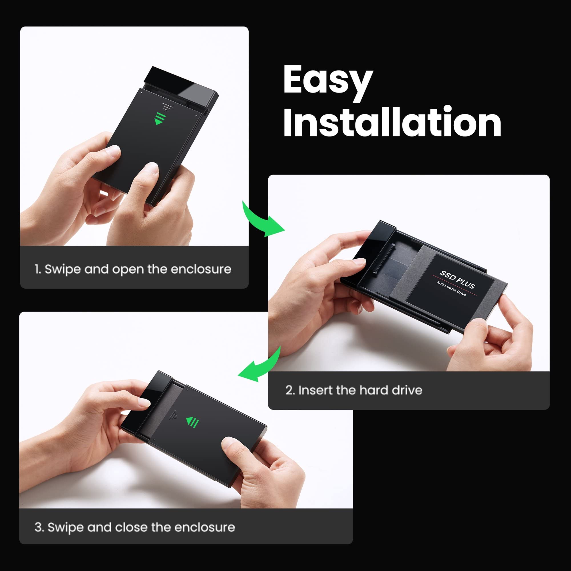 Adaptador UGREEN USB 3.0 para SATA III para gabinete de disco rígido de 2,5" 30848