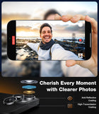 Protetor de Lente Black Titanium &amp; Natural Titanium 99 Anti-Reflective PVD Titanium Alloy para iPhone15 e 16 Pro/Pro Max