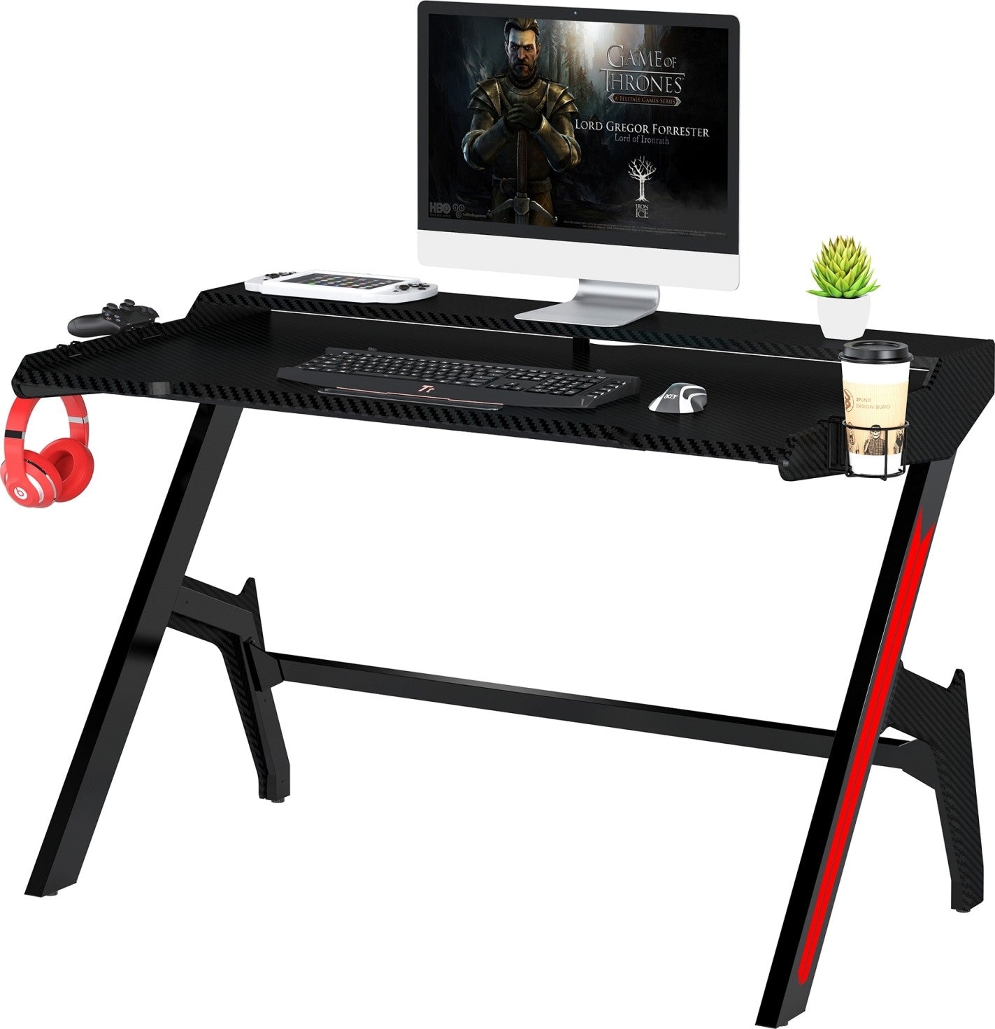 Carbon Fibre texture Modern Gaming Table