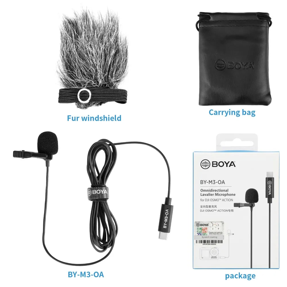 BOYA by-M3 Omnidirectional Lavalier USB C Microphone