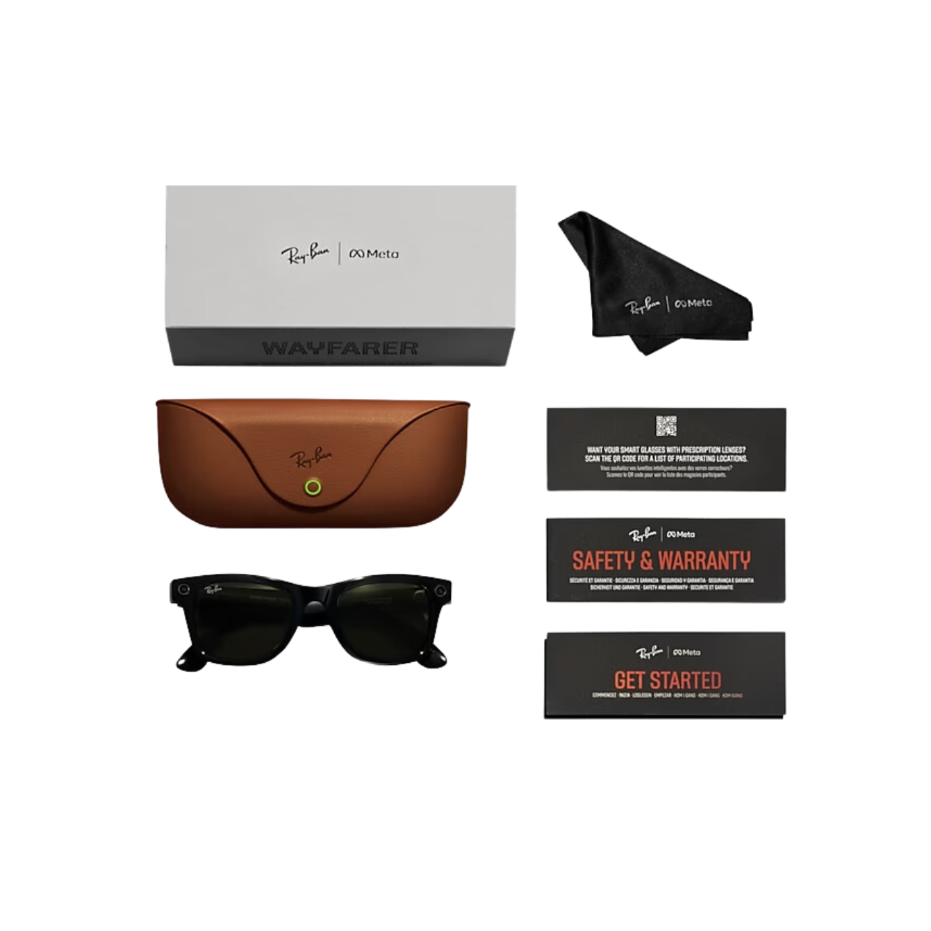 Oculos Ray-Ban Meta Wayfarer Gen 1 matte black Graphite Polar Gradient S50