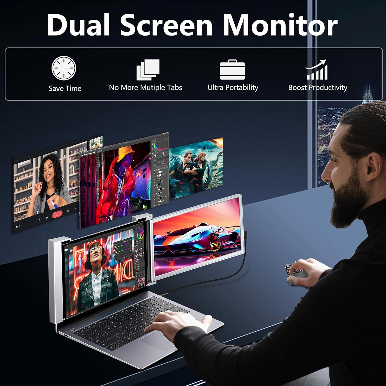 Extensor de Tela para Laptop 14” - FHD 1080P IPS Portátil