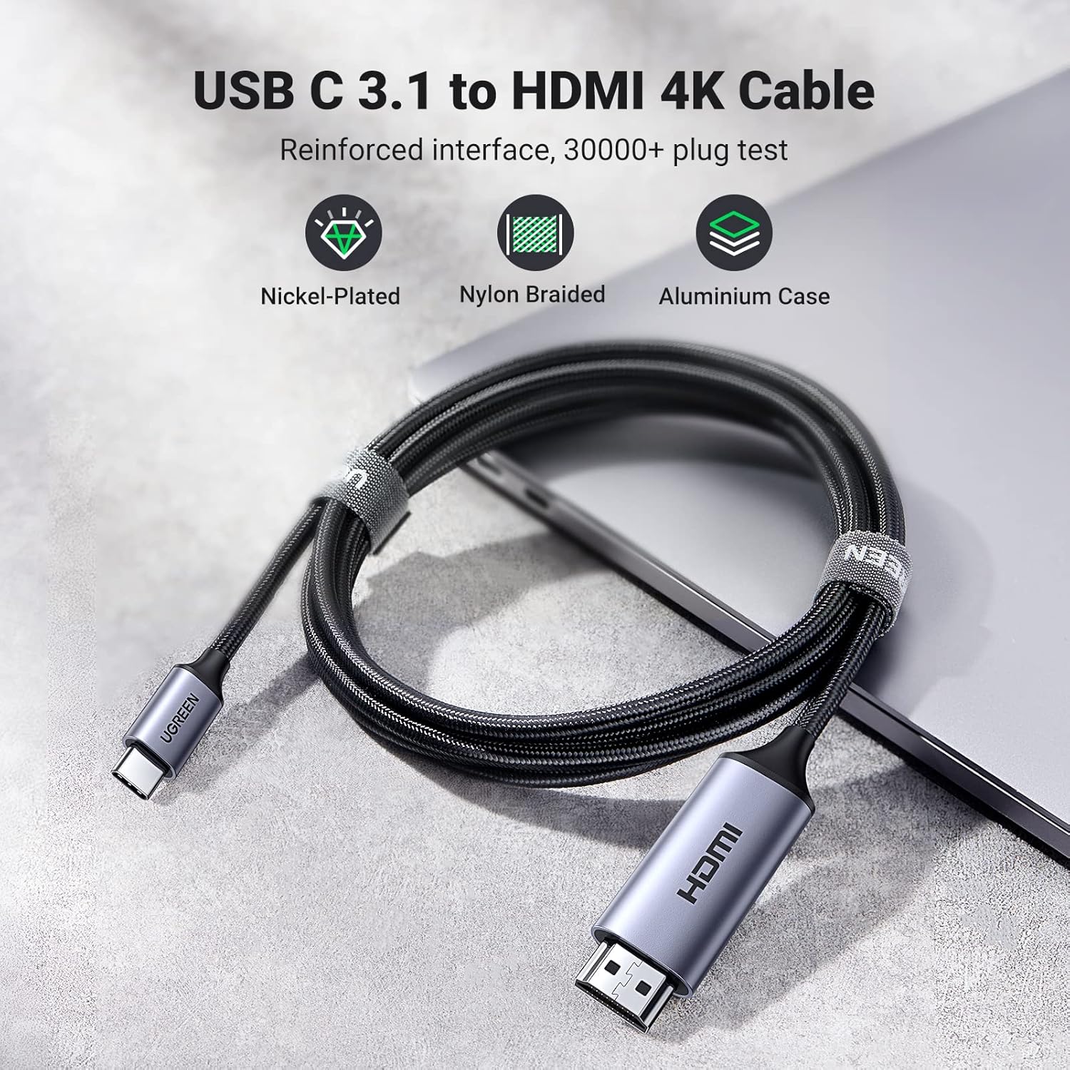 UGREEN USB C to HDMI Cable (4K@60Hz) 6.6FT,