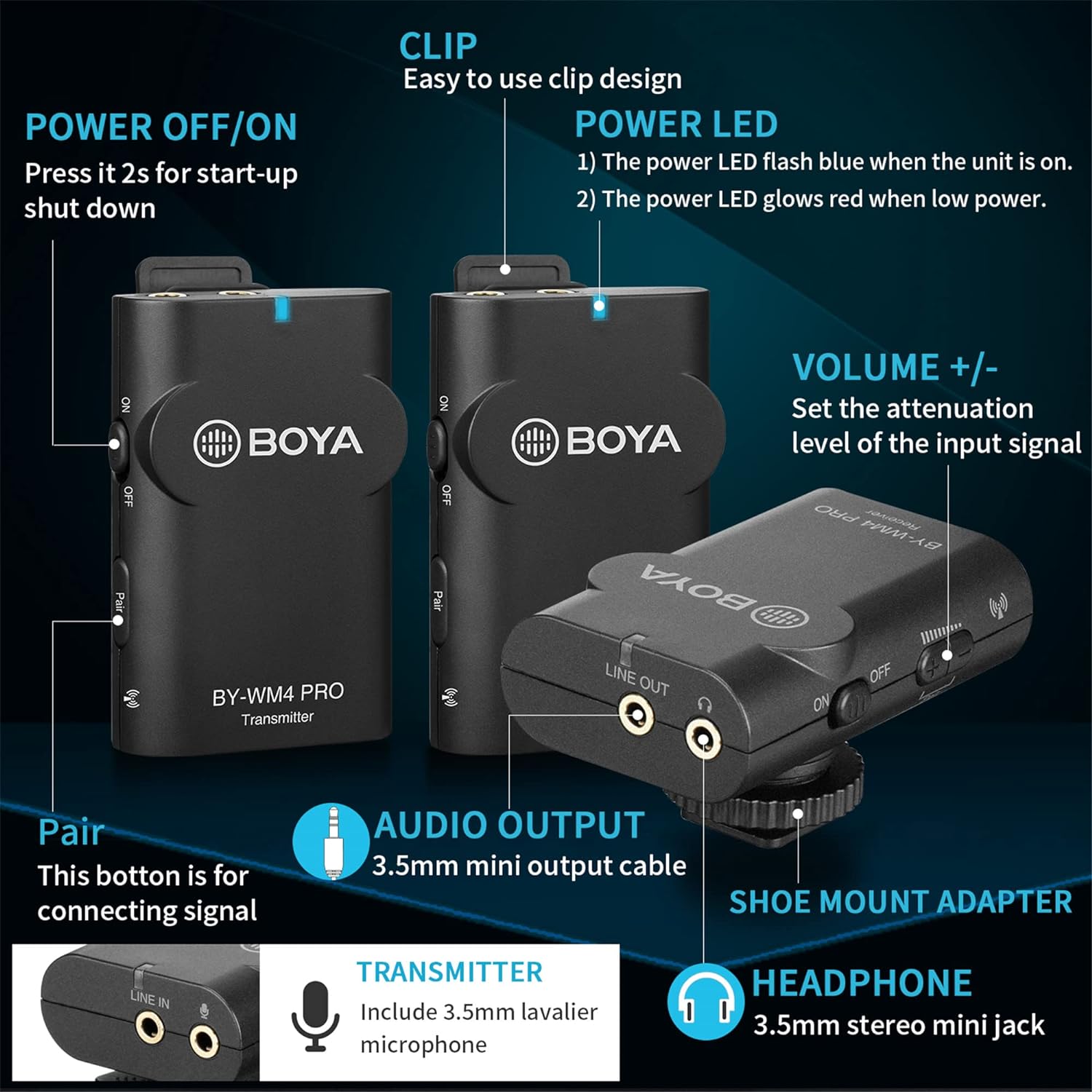 BOYA by-WM4 PRO K2 Wireless Lavalier Microphone