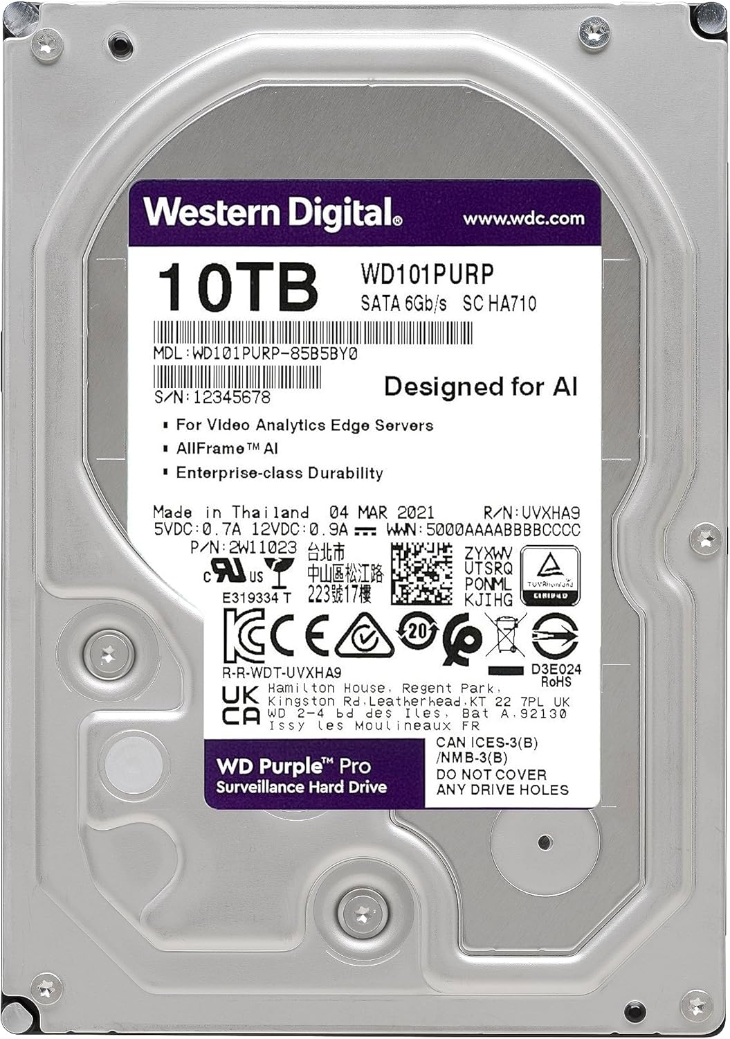 Western Digital 10TB WD Purple Pro