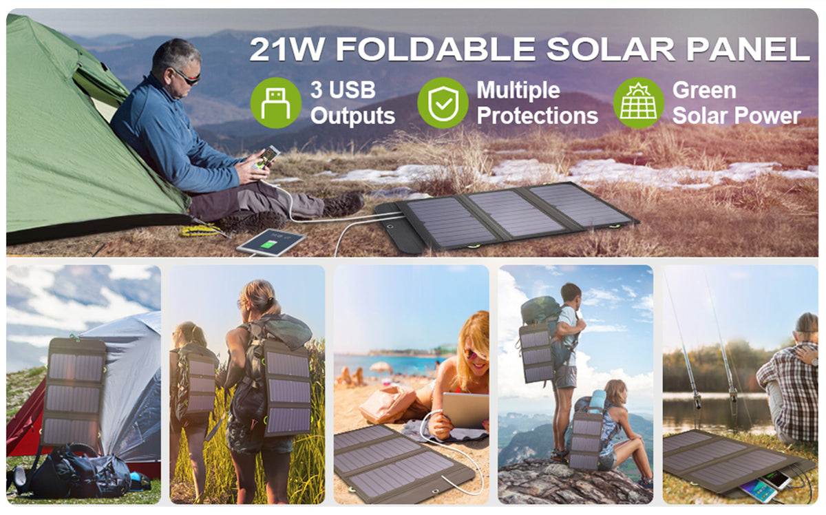 ALLPOWERS SP002 21W Solar Charger with 10000mAh Power Bank