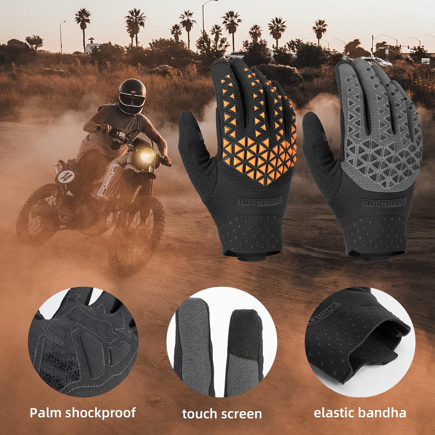 ROCKBROS Mountain Bike Gloves Anti-Slip