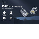 UGREEN Conector RJ45 Cat6 - Pacote com 100 Unidades