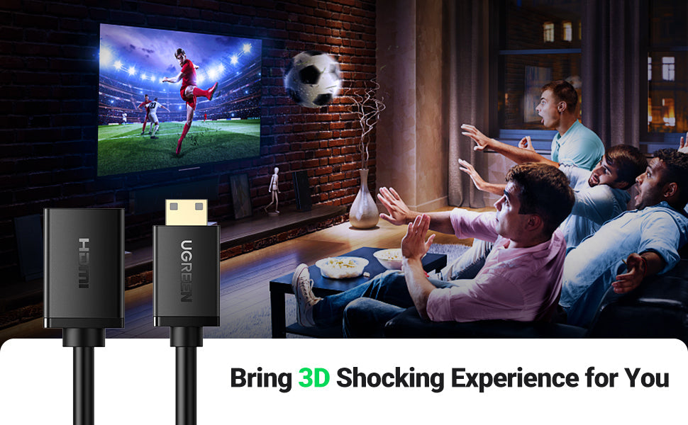 UGREEN Mini HDMI to HDMI Adapter Cable 4K@60Hz Mini HDMI