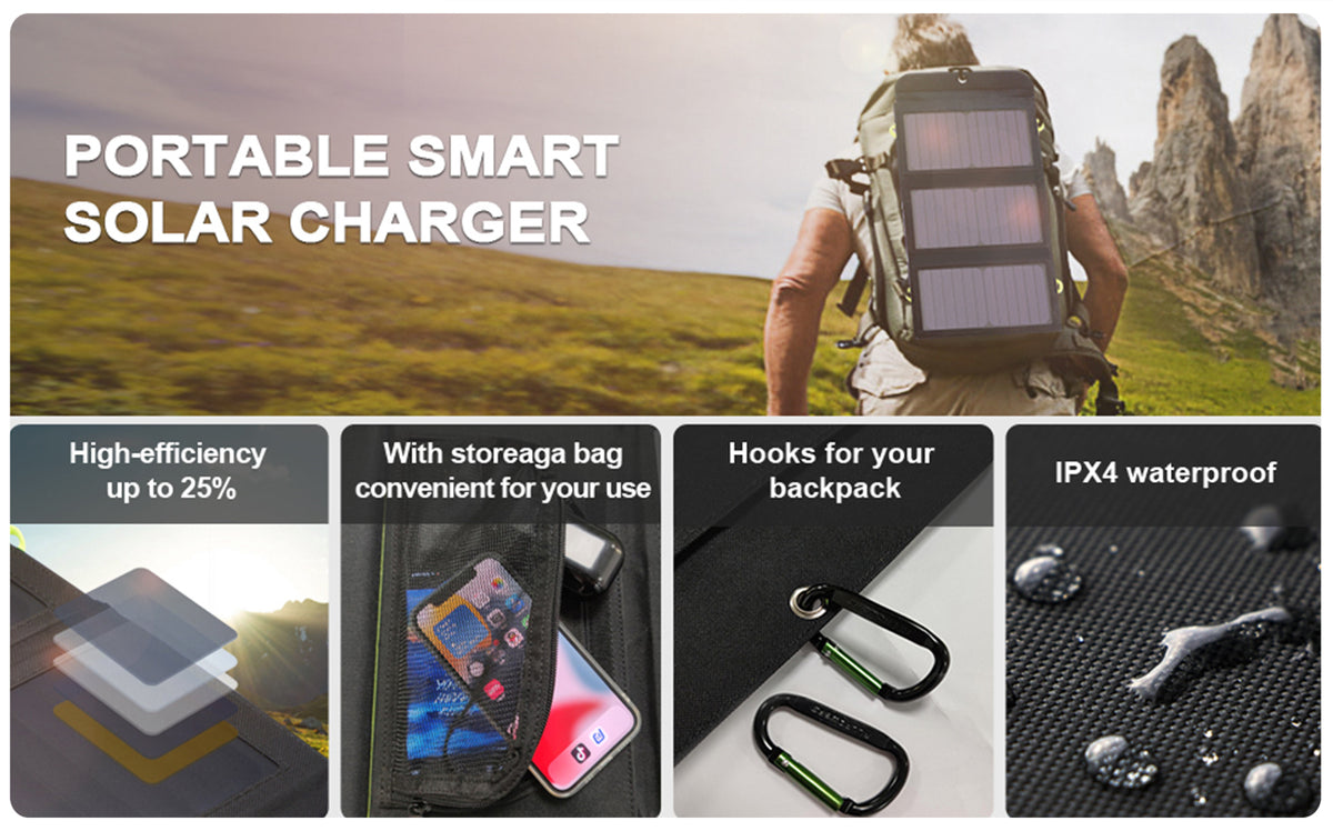ALLPOWERS SP002 21W Solar Charger with 10000mAh Power Bank