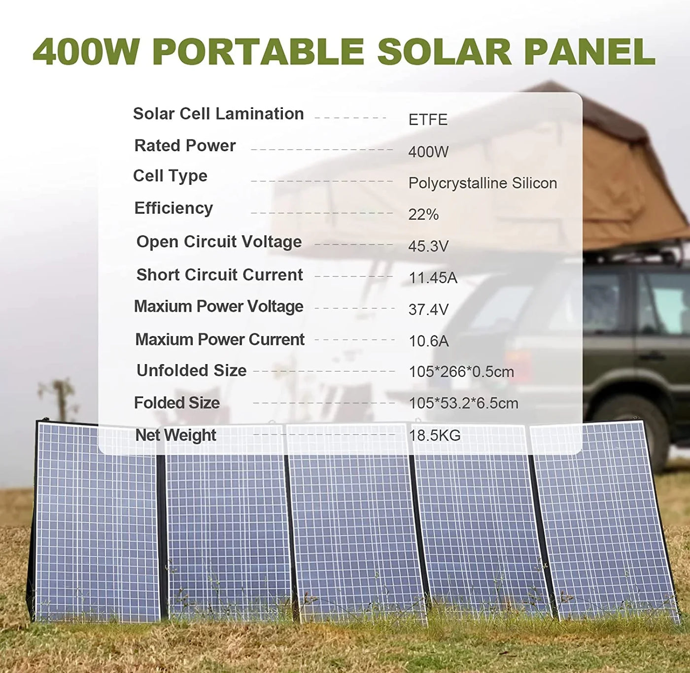 Painel Solar Portátil ALLPOWERS SP-037 - 400W