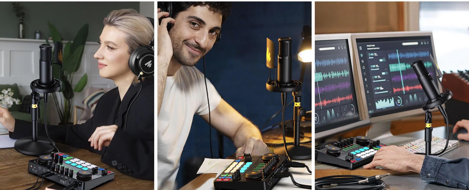 MAONO Audio Interface, MaonoCaster 10-Channel Podcast Mixer -AME2