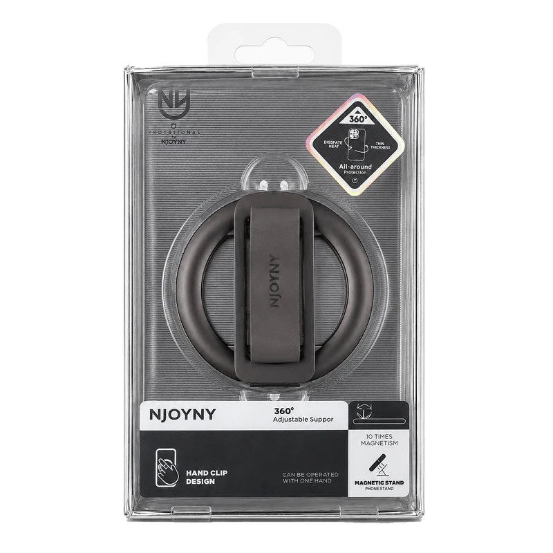 Suporte Magnético de Anel NJOYNY NY-189 360° MagSafe com Alça para Smartphone