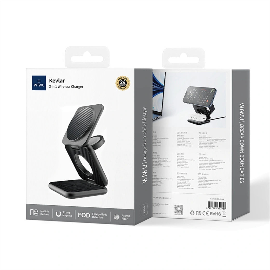WiWU Kevlar 3-in-1 Wireless Charger Wi-W035